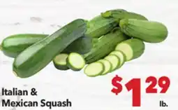 Vallarta Supermarkets Italian & Mexican Squash offer
