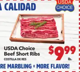 Vallarta Supermarkets USDA Choice Beef Short Ribs / COSTILLA DE RES offer