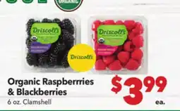 Vallarta Supermarkets Driscolls Organic Raspberrries & Blackberries offer