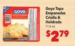 Vallarta Supermarkets Goya Tapa Empanadas Criolla & Holdrada offer
