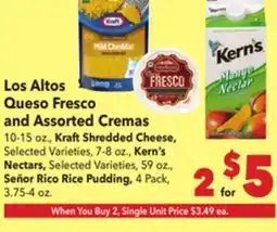 Vallarta Supermarkets Los Altos Queso Fresco and Assorted Cremas offer