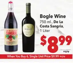 Vallarta Supermarkets Bogle Wine offer