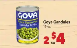 Vallarta Supermarkets Goya Gandules offer