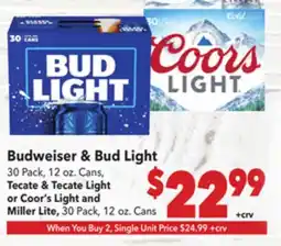 Vallarta Supermarkets Budweiser & Bud Light offer