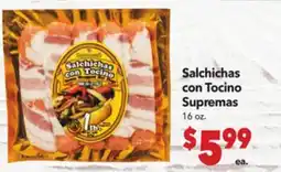 Vallarta Supermarkets Salchichas con Tocino Supremas offer