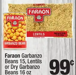 Super King Markets Faraon Garbanzo Beans 15, Lentils or Dry Garbanzo Beans 16 oz offer