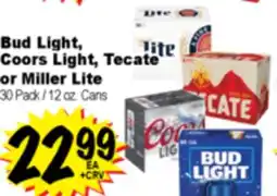 Superior Grocers Bud Light, Coors Light, Tecate or Miller Lite offer