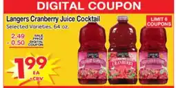 Superior Grocers Langers Cranberry Juice Cocktail offer