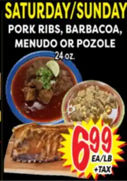 Superior Grocers PORK RIBS, BARBACOA, MENUDO OR POZOLE offer