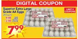 Superior Grocers Superior Extra Large Grade AA Eggs offer