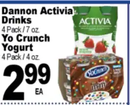 Superior Grocers Dannon Activia Drinks 4 Pack / 7 oz. Yo Crunch 4 Pack / 4 oz offer
