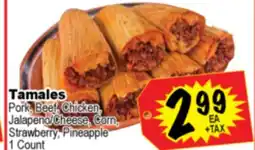 Superior Grocers Tamales Pork, Beef, Chicken, Jalapeno/Cheese, Corn, Strawberry, Pineapple offer