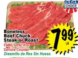 Superior Grocers Boneless Beef Chuck Steak or Roast offer
