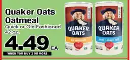 Superior Grocers Quaker Oats Oatmeal Quick or Old Fashioned offer