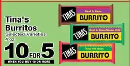 Superior Grocers Tina's Burritos offer