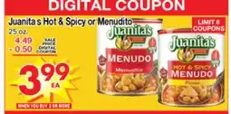 Superior Grocers Juanita's Hot & Spicy or Menudito offer