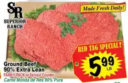 Superior Grocers Ground Beef 90% Extra Lean offer