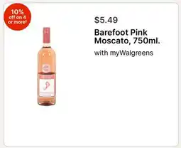 Walgreens Barefoot Pink Moscato, 750ml offer
