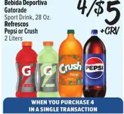 El Super Fresh Gatorade Sport Drink 28 Oz. Pepsi or Crush offer