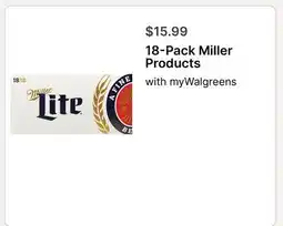 Walgreens 18-Pack Miller Products offer