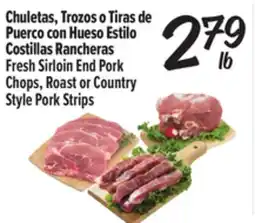 El Super Fresh Fresh Sirloin End Pork Chops, Roast or Country Style Pork Strips offer