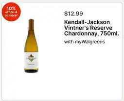 Walgreens Kendall-Jackson Vintner's Reserve Chardonnay, 750ml offer