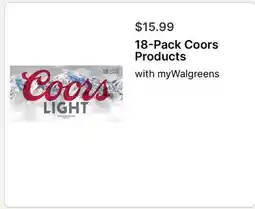 Walgreens 18-Pack Coors Products offer