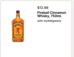 Walgreens Fireball Cinnamon Whisky, 750ml offer