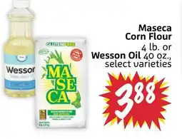 Foodmaxx Maseca Corn Flour 4 lb. or Wesson Oil 40 oz offer