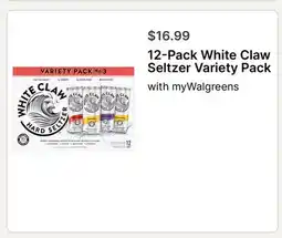 Walgreens 12-Pack White Claw Seltzer Variety Pack offer