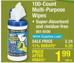Menards 100-Count Multi-Purpose Wipes offer