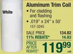 Menards Aluminum Trim Coil offer