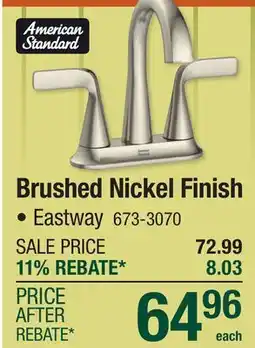 Menards Brushed Nickel Finish offer