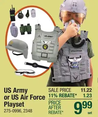Menards US Army or US Air Force Playset offer