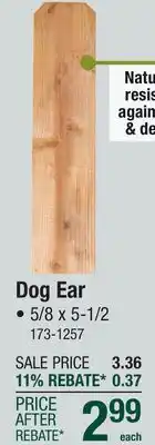 Menards Dog Ear offer
