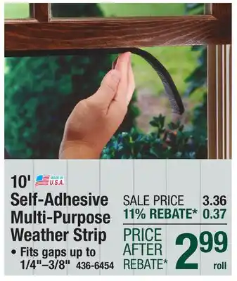 Menards 10' Self-Adhesive Multi-Purpose Weather Strip offer
