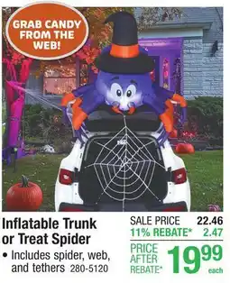 Menards Inflatable Trunk or Treat Spider offer