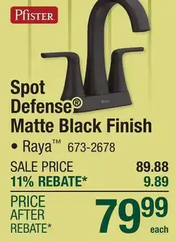 Menards Pfister Spot Defense Matte Black Finish offer