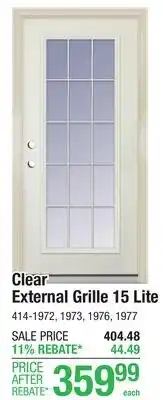 Menards Clear External Grille 15 Lite offer