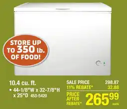 Menards 10.4 cu. ft offer