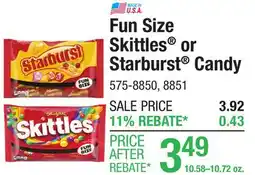 Menards Fun Size Skittles or Starburst Candy offer