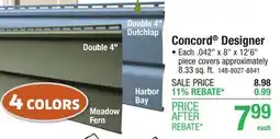 Menards Concord Designer offer