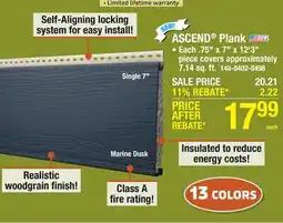 Menards ASCEND Plank offer