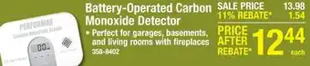 Menards Battery-Operated Carbon Monoxide Detector offer