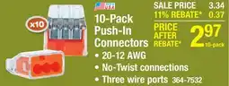 Menards 10-Pack Push-In Connectors offer