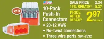 Menards 10-Pack Push-In Connectors offer
