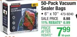 Menards 50-Pack Vacuum Sealer Bags offer