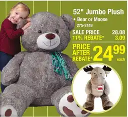 Menards 52 Jumbo Plush offer