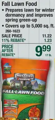 Menards Fall Lawn Food offer