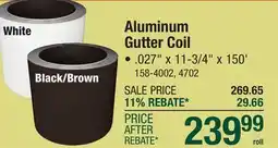 Menards Aluminum Gutter Coil offer